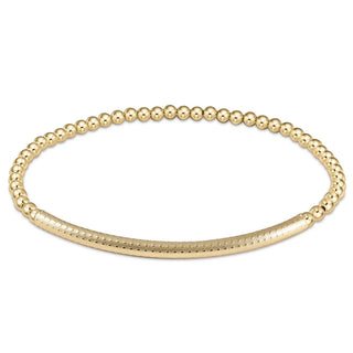 Enewton Extends- Bliss Bar Textured 3mm Bead Bracelet- Gold