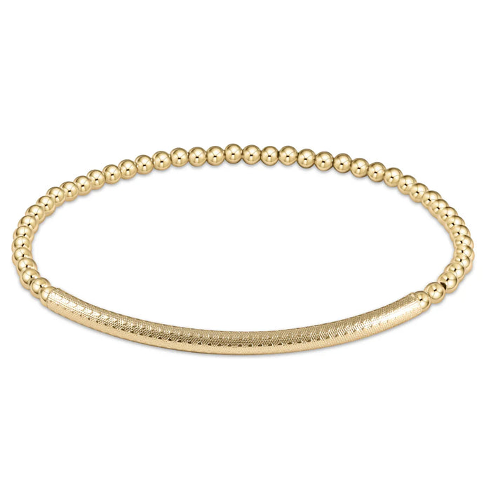 Enewton Extends- Bliss Bar Textured 3mm Bead Bracelet- Gold
