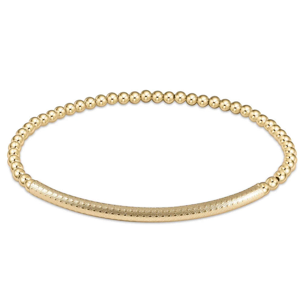 Enewton Extends- Bliss Bar Textured 3mm Bead Bracelet- Gold