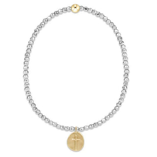 Enewton Extends- Silver Faceted Hematite 2mm Bead Bracelet- Inspire Small Gold Charm