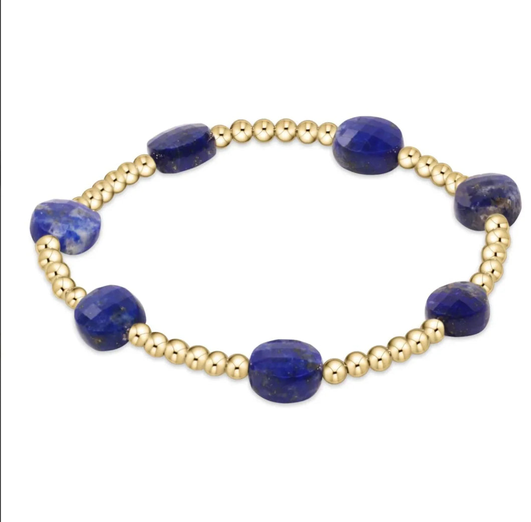 Enewton Admire Gold 3mm Bead Bracelet- Lapis