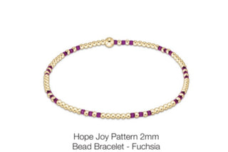 Enewton Hope Joy Pattern 2mm Bead Bracelet- Fuschia
