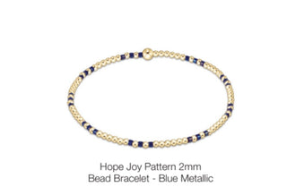 Enewton Hope Joy Pattern 2mm Bead Bracelet- Blue Metallic