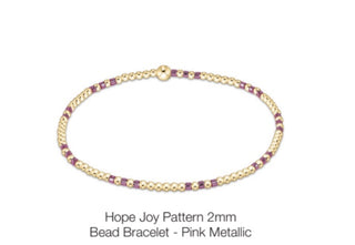 Enewton Hope Joy Pattern 2mm Bead Bracelet- Pink Metallic