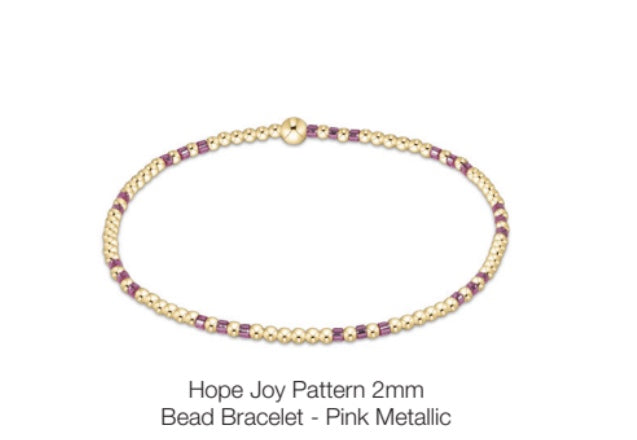 Enewton Hope Joy Pattern 2mm Bead Bracelet- Pink Metallic