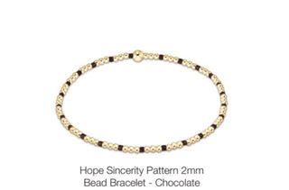 Enewton Hope Sincerity Pattern 2mm Bead Bracelet- Chocolate