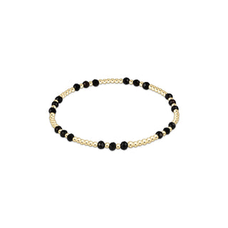 Enewton Gemstone Gold Joy Pattern 3mm Bead Bracelet- Faceted Onyx