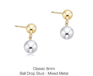 Enewton Classic 8mm Ball Drop Stud- Mixed Metal