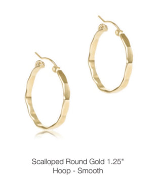 Enewton Scalloped Round Gold 1.25" Hoop Smooth