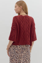 Load image into Gallery viewer, Cable Knit Sweater- Burgundy