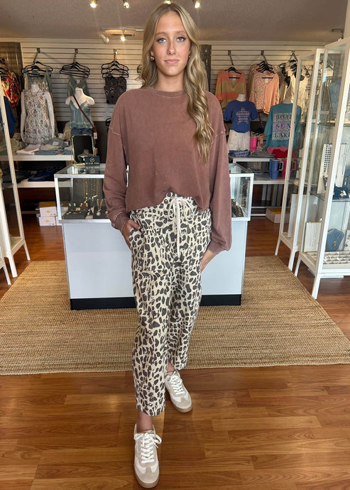 Leopard Barrel Pants