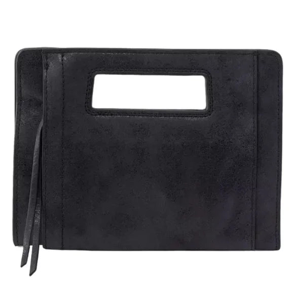 Hobo Ace Clutch in Pebbled Leather- Black