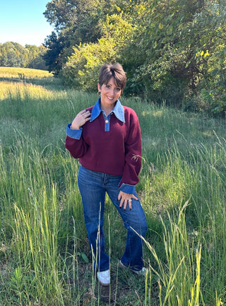 Wine Denim Sweater