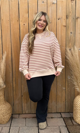 Beigh & Brick Stripe Top