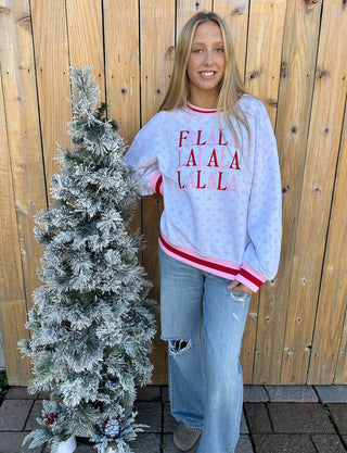 Fa La La Varsity Crew Sweatshirt- Simply Southern