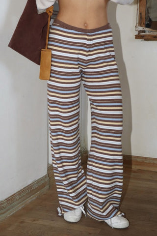 Cocoa Striped Knit Flare Pants
