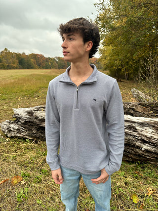 Men Simply Southern Quarter Zip- Gray