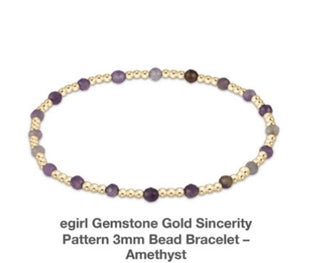 Enewton Egirl Gemstone Gold Sincerity Pattern 3mm Bead Bracelets