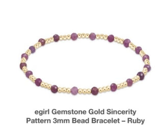 Enewton Egirl Gemstone Gold Sincerity Pattern 3mm Bead Bracelets