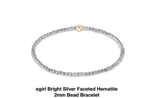 Enewton Egirl Bright Silver Faceted Hematite 2mm Bead Bracelet