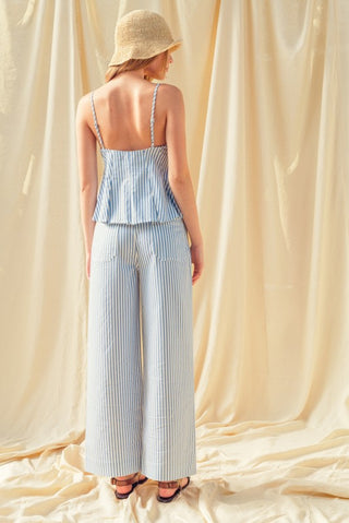 Stripe Pants- Light Blue
