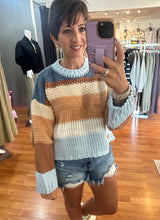 Load image into Gallery viewer, Cropped Stripe Sweater- Coast by Simply Southern