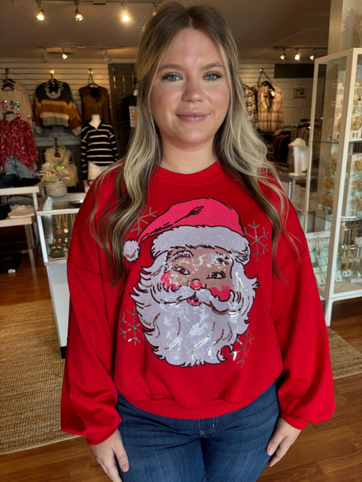 Sequin Santa Sweatshirt by Simply Southern