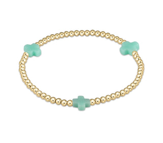 Enewton egirl Signature Cross Gold Pattern 3mm Bead Bracelet- (Multiple Colors)