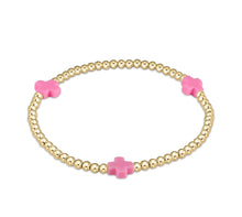 Load image into Gallery viewer, Enewton egirl Signature Cross Gold Pattern 3mm Bead Bracelet- (Multiple Colors)