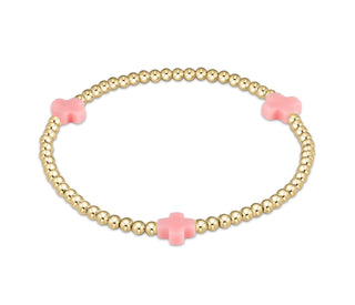 Enewton egirl Signature Cross Gold Pattern 3mm Bead Bracelet- (Multiple Colors)