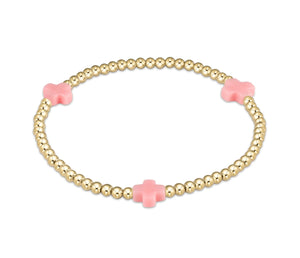 Enewton egirl Signature Cross Gold Pattern 3mm Bead Bracelet- (Multiple Colors)