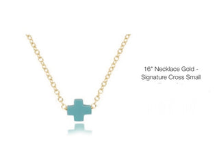 Enewton 16” Necklace Gold- Signature Cross Small (Multiple Colors)