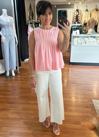 Baby Pink Pleated Top
