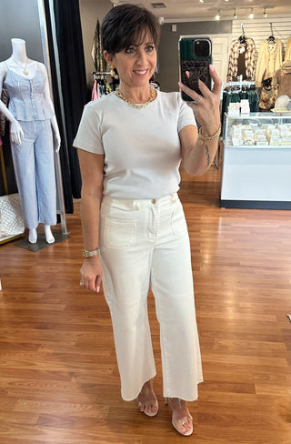 Judy Blue White Crop