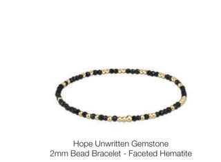 Enewton Hope Unwritten Gemstone 2mm Bead Bracelet- Faceted Hematite