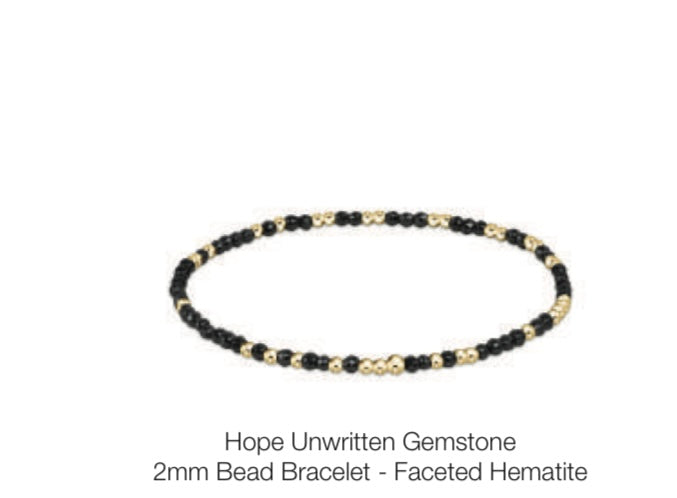 Enewton Hope Unwritten Gemstone 2mm Bead Bracelet- Faceted Hematite