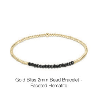 Enewton Gold Bliss 2mm Bead Bracelet- Faceted Hematite