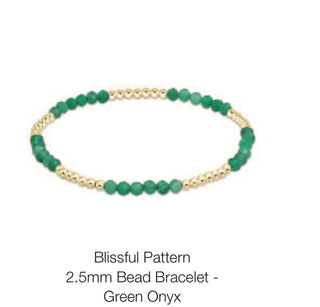 Enewton Blissful Pattern 2.5mm Bead Bracelet- Green Onyx