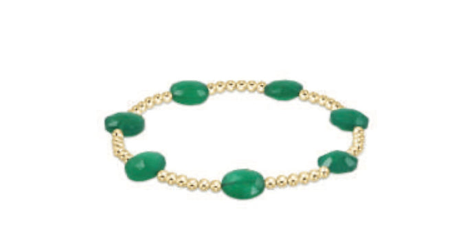 Enewton Admire Gold 3mm Bead Bracelet- Green Onyx