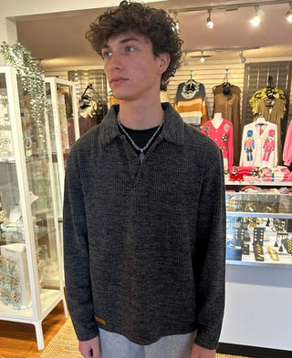 Knit Polo Shirt for Men in Charcoal- Simply Southern