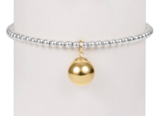 Enewton Classic Mixed Metal 3mm Sterling Bracelet- 10mm Gold Charm