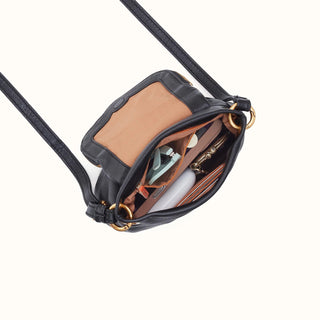 Hobo Fern Zip-Flap Crossbody- Black