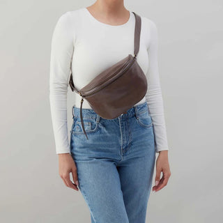Hobo Juno Belt Bag in Polished Leather- Hearthstone