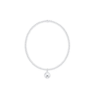 Enewton Classic Sterling Silver  2mm Bead Bracelet- 8mm Sterling Charm