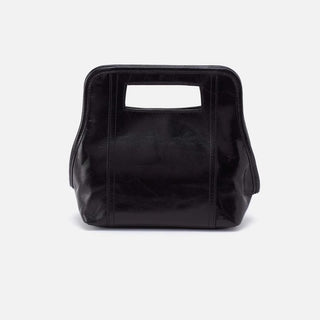 Hobo Ace Crossbody in Polished Leather- Black