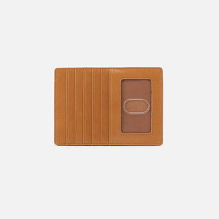 Hobo Euro Slide Card Case in Polished Leather- Natural