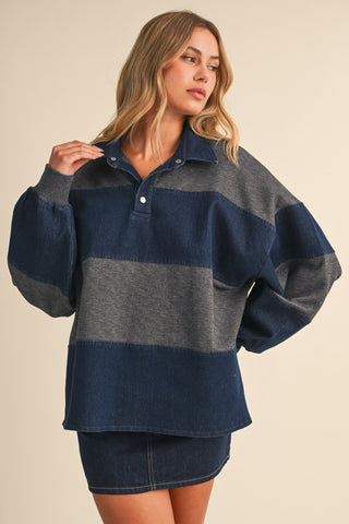 Dark Denim Rugby Sweatshirt
