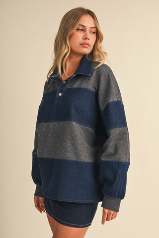 Dark Denim Rugby Sweatshirt