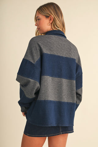 Dark Denim Rugby Sweatshirt