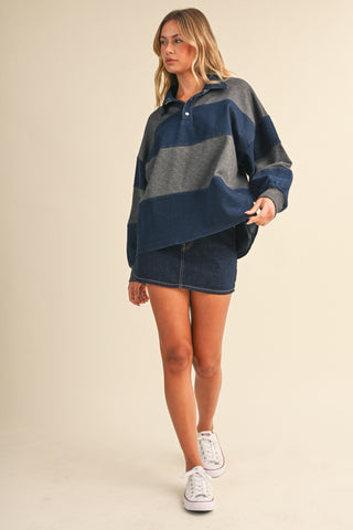 Dark Denim Rugby Sweatshirt